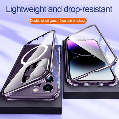 For iPhone 16 360 Full Body Magnetic Frosted MagSafe Phone Case(Purple) - iPhone 16 Cases by buy2fix | Online Shopping UK | buy2fix