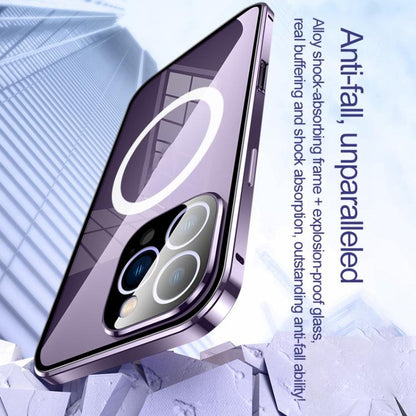 For iPhone 16 360 Full Body Magnetic Frosted MagSafe Phone Case(Purple) - iPhone 16 Cases by buy2fix | Online Shopping UK | buy2fix