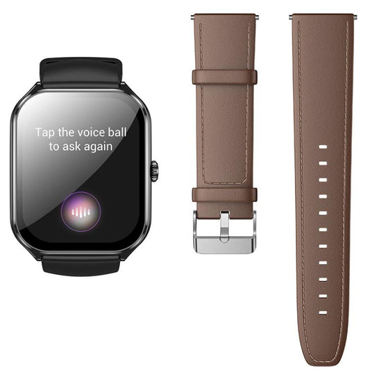 hoco Y28 1.96 inch AMOLED Screen IP67 Waterproof Smart Sports Watch, Call Version(Black) - Smart Watches by hoco | Online Shopping UK | buy2fix