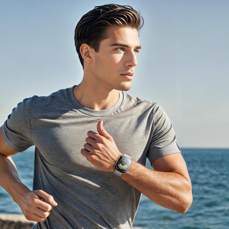 hoco Y28 1.96 inch AMOLED Screen IP67 Waterproof Smart Sports Watch, Call Version(Silver) - Smart Watches by hoco | Online Shopping UK | buy2fix