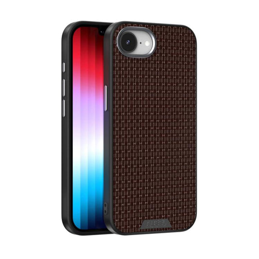 For iPhone 16e ABEEL Ruyi Pattern 6D Micro Relief MagSafe Leather Phone Case(Brown) - iPhone 16e Cases by buy2fix | Online Shopping UK | buy2fix