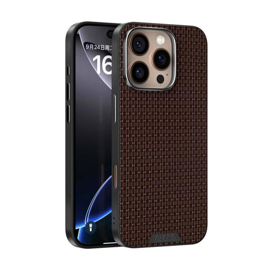 For iPhone 16 Pro ABEEL Ruyi Pattern 6D Micro Relief MagSafe Leather Phone Case(Brown) - iPhone 16 Pro Cases by buy2fix | Online Shopping UK | buy2fix