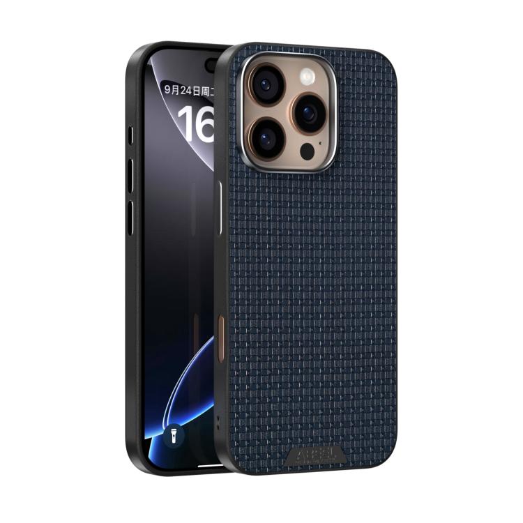 For iPhone 16 Pro ABEEL Ruyi Pattern 6D Micro Relief MagSafe Leather Phone Case(Blue) - iPhone 16 Pro Cases by buy2fix | Online Shopping UK | buy2fix