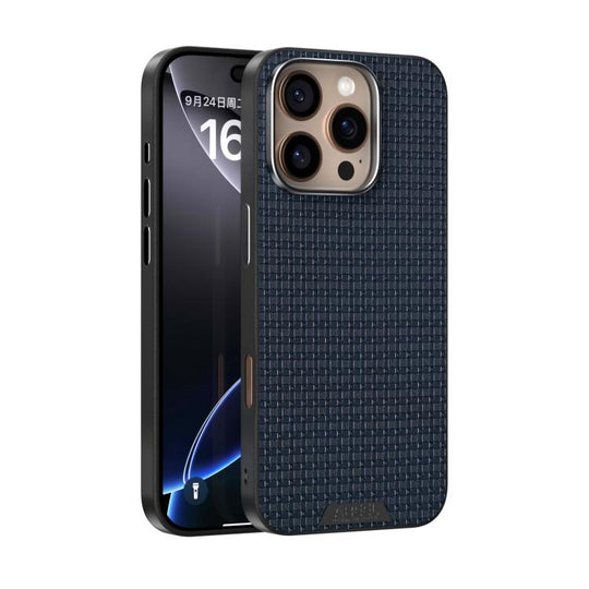 For iPhone 16 Pro ABEEL Ruyi Pattern 6D Micro Relief MagSafe Leather Phone Case(Blue)