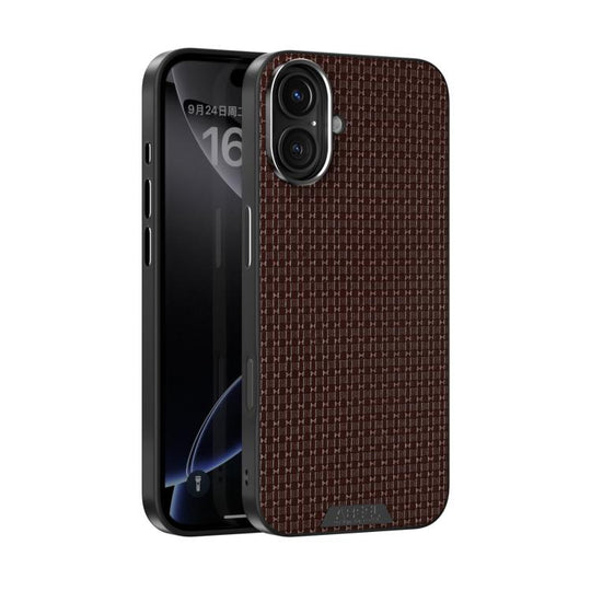 For iPhone 16 ABEEL Ruyi Pattern 6D Micro Relief MagSafe Leather Phone Case(Brown)
