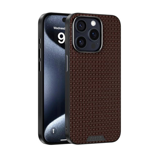 For iPhone 15 Pro ABEEL Ruyi Pattern 6D Micro Relief MagSafe Leather Phone Case(Brown) - iPhone 15 Pro Cases by buy2fix | Online Shopping UK | buy2fix