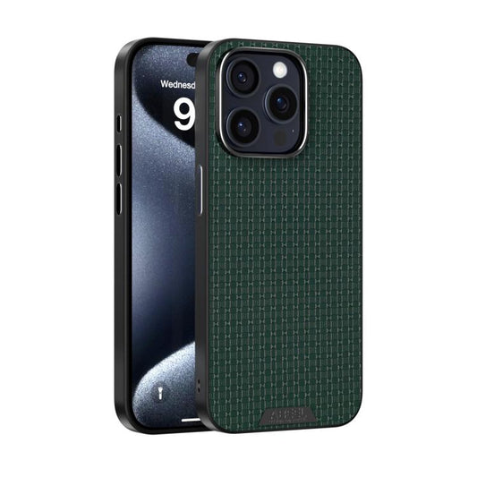 For iPhone 15 Pro ABEEL Ruyi Pattern 6D Micro Relief MagSafe Leather Phone Case(Green) - iPhone 15 Pro Cases by buy2fix | Online Shopping UK | buy2fix