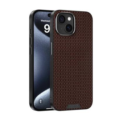 For iPhone 15 ABEEL Ruyi Pattern 6D Micro Relief MagSafe Leather Phone Case(Brown) - iPhone 15 Cases by buy2fix | Online Shopping UK | buy2fix