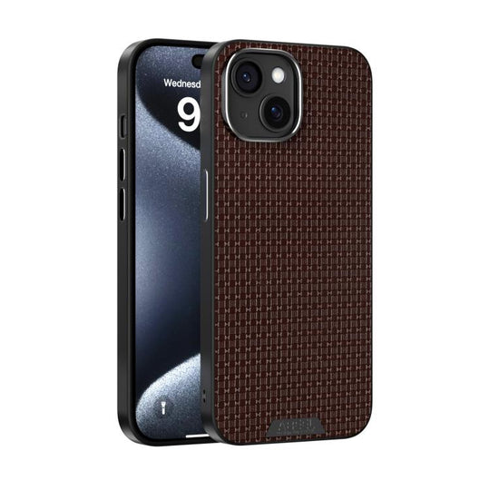 For iPhone 15 ABEEL Ruyi Pattern 6D Micro Relief MagSafe Leather Phone Case(Brown)