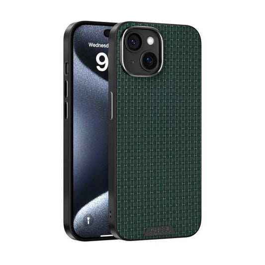 For iPhone 15 ABEEL Ruyi Pattern 6D Micro Relief MagSafe Leather Phone Case(Green) - iPhone 15 Cases by buy2fix | Online Shopping UK | buy2fix