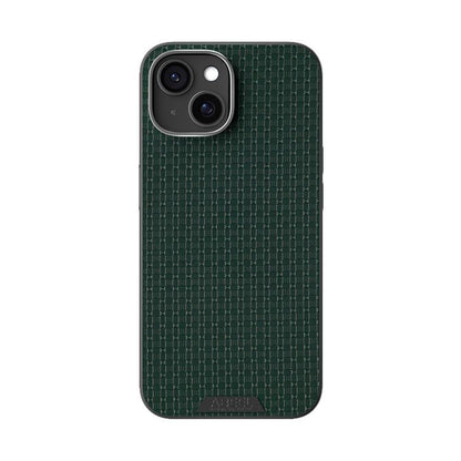 For iPhone 15 ABEEL Ruyi Pattern 6D Micro Relief MagSafe Leather Phone Case(Green) - iPhone 15 Cases by buy2fix | Online Shopping UK | buy2fix