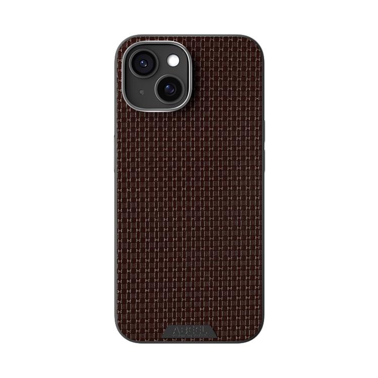 For iPhone 14 ABEEL Ruyi Pattern 6D Micro Relief MagSafe Leather Phone Case(Brown) - iPhone 14 Cases by buy2fix | Online Shopping UK | buy2fix