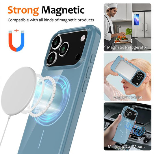 For iPhone 17 Pro Max Glossy TPU Shockproof MagSafe Phone Case with Lanyard(Blue) - iPhone 17 Pro Max Cases by buy2fix | Online Shopping UK | buy2fix