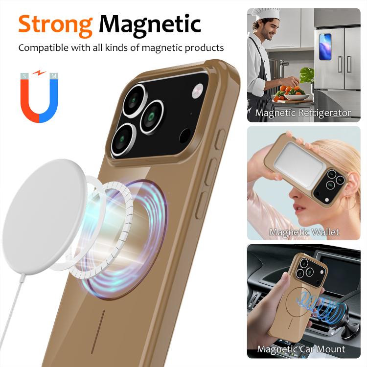 For iPhone 17 Pro Max Glossy TPU Shockproof MagSafe Phone Case with Lanyard(Gold) - iPhone 17 Pro Max Cases by buy2fix | Online Shopping UK | buy2fix
