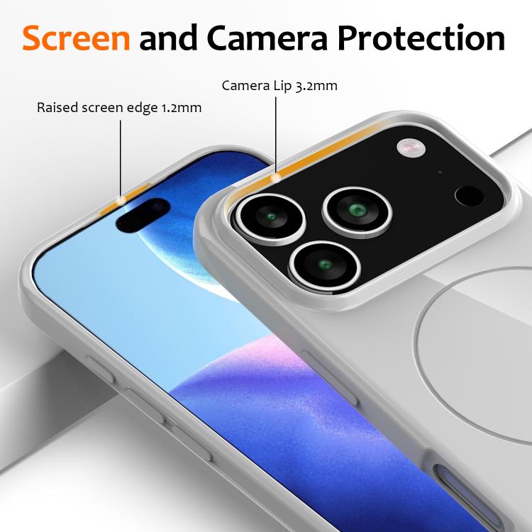 For iPhone 17 Pro Max Glossy TPU Shockproof MagSafe Phone Case with Lanyard(White) - iPhone 17 Pro Max Cases by buy2fix | Online Shopping UK | buy2fix