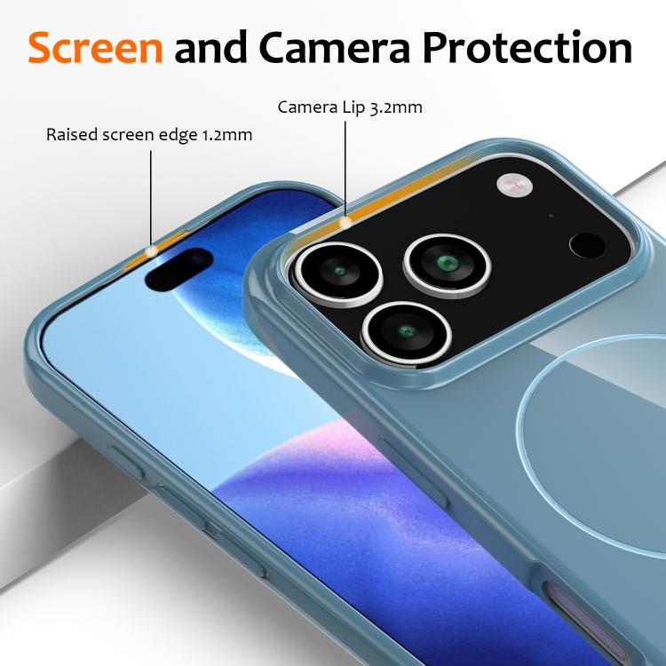 For iPhone 17 Pro Glossy TPU Shockproof MagSafe Phone Case with Lanyard(Blue) - iPhone 17 Pro Cases by buy2fix | Online Shopping UK | buy2fix