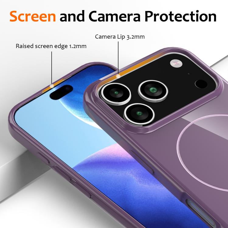 For iPhone 17 Pro Glossy TPU Shockproof MagSafe Phone Case with Lanyard(Purple) - iPhone 17 Pro Cases by buy2fix | Online Shopping UK | buy2fix