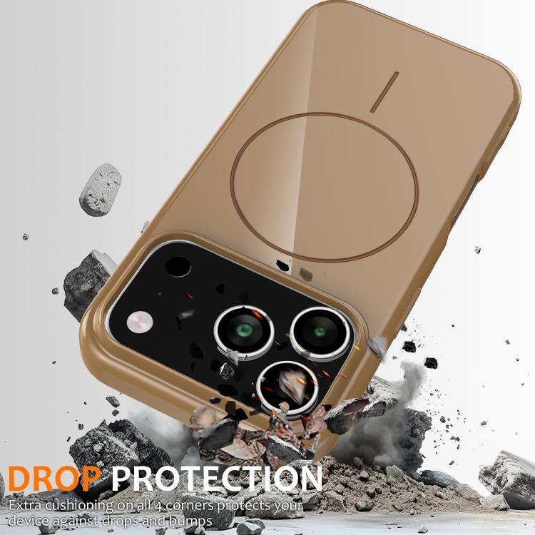 For iPhone 17 Pro Glossy TPU Shockproof MagSafe Phone Case with Lanyard(Gold) - iPhone 17 Pro Cases by buy2fix | Online Shopping UK | buy2fix