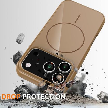 For iPhone 17 Pro Glossy TPU Shockproof MagSafe Phone Case with Lanyard(Gold) - iPhone 17 Pro Cases by buy2fix | Online Shopping UK | buy2fix