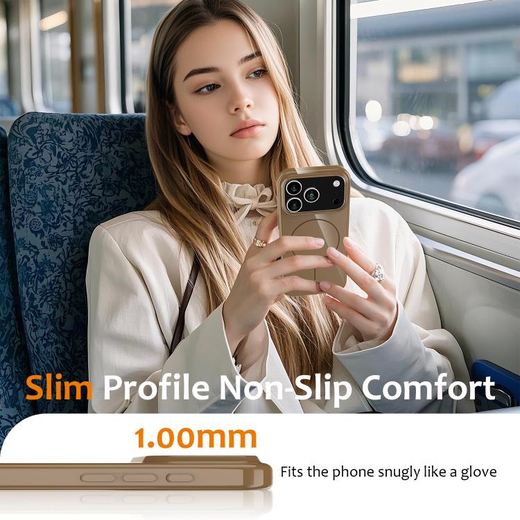 For iPhone 17 Pro Glossy TPU Shockproof MagSafe Phone Case with Lanyard(Gold) - iPhone 17 Pro Cases by buy2fix | Online Shopping UK | buy2fix