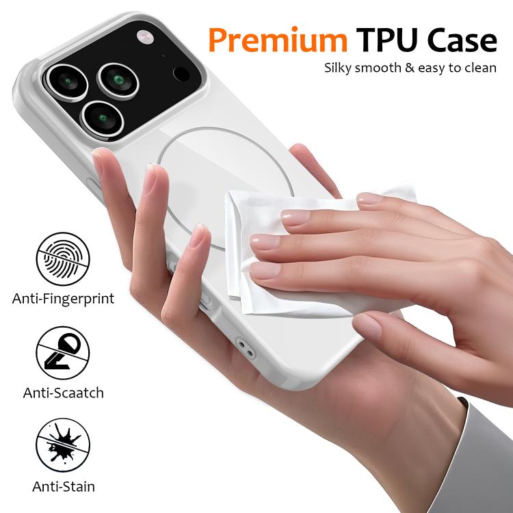 For iPhone 17 Pro Glossy TPU Shockproof MagSafe Phone Case with Lanyard(White) - iPhone 17 Pro Cases by buy2fix | Online Shopping UK | buy2fix