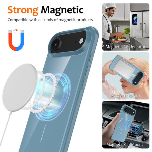 For iPhone Air Glossy TPU Shockproof MagSafe Phone Case with Lanyard(Blue) - iPhone Air Cases by buy2fix | Online Shopping UK | buy2fix