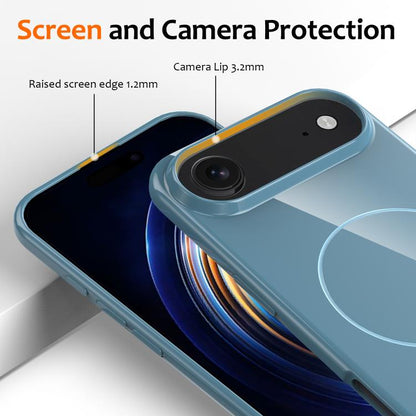 For iPhone Air Glossy TPU Shockproof MagSafe Phone Case with Lanyard(Blue) - iPhone Air Cases by buy2fix | Online Shopping UK | buy2fix