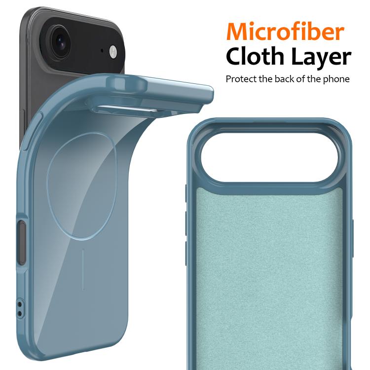 For iPhone Air Glossy TPU Shockproof MagSafe Phone Case with Lanyard(Blue) - iPhone Air Cases by buy2fix | Online Shopping UK | buy2fix