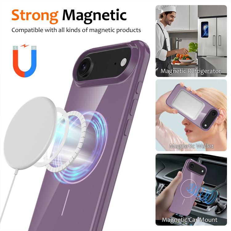 For iPhone Air Glossy TPU Shockproof MagSafe Phone Case with Lanyard(Purple) - iPhone Air Cases by buy2fix | Online Shopping UK | buy2fix