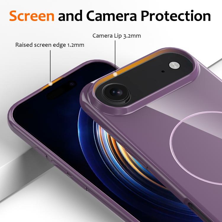 For iPhone Air Glossy TPU Shockproof MagSafe Phone Case with Lanyard(Purple) - iPhone Air Cases by buy2fix | Online Shopping UK | buy2fix