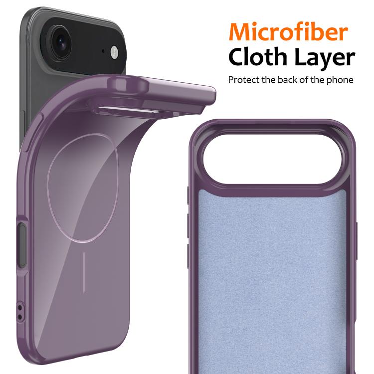 For iPhone Air Glossy TPU Shockproof MagSafe Phone Case with Lanyard(Purple) - iPhone Air Cases by buy2fix | Online Shopping UK | buy2fix