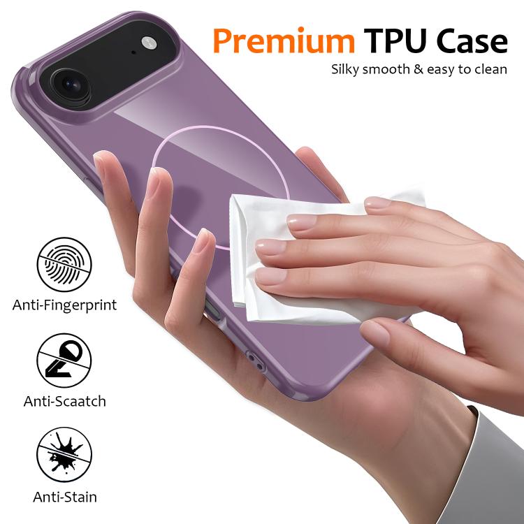 For iPhone Air Glossy TPU Shockproof MagSafe Phone Case with Lanyard(Purple) - iPhone Air Cases by buy2fix | Online Shopping UK | buy2fix