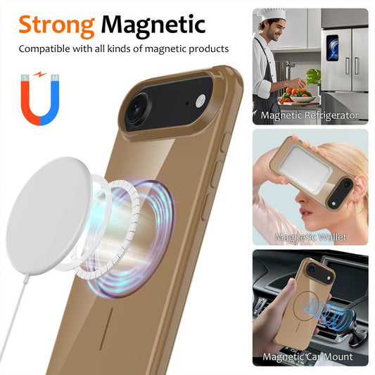 For iPhone Air Glossy TPU Shockproof MagSafe Phone Case with Lanyard(Gold) - iPhone Air Cases by buy2fix | Online Shopping UK | buy2fix