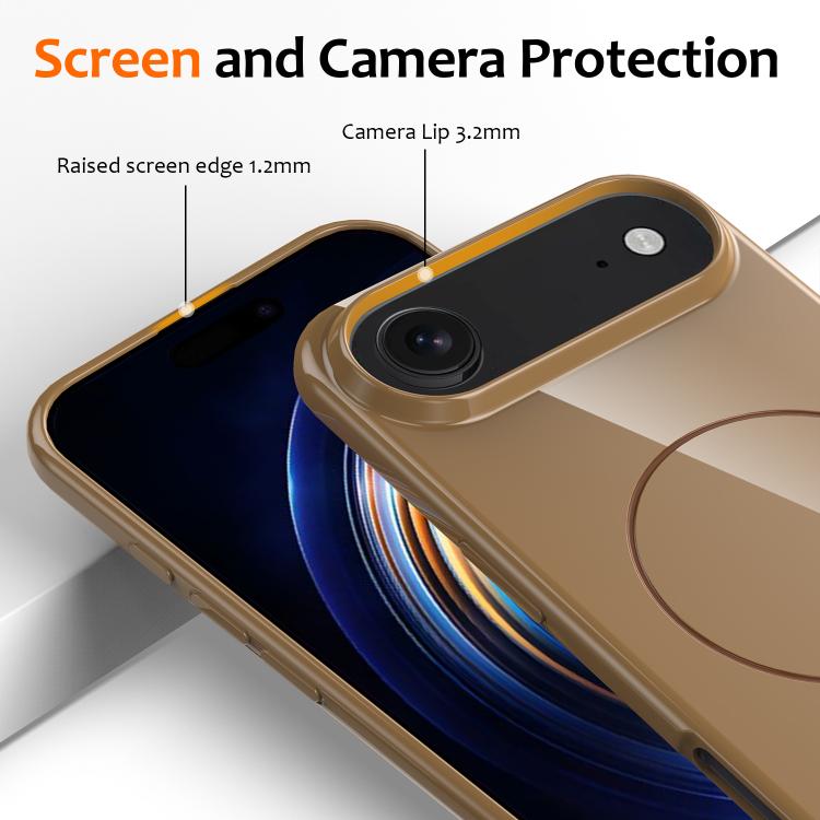 For iPhone Air Glossy TPU Shockproof MagSafe Phone Case with Lanyard(Gold) - iPhone Air Cases by buy2fix | Online Shopping UK | buy2fix