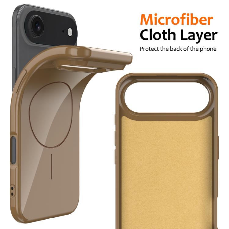 For iPhone Air Glossy TPU Shockproof MagSafe Phone Case with Lanyard(Gold) - iPhone Air Cases by buy2fix | Online Shopping UK | buy2fix
