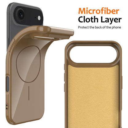 For iPhone Air Glossy TPU Shockproof MagSafe Phone Case with Lanyard(Gold) - iPhone Air Cases by buy2fix | Online Shopping UK | buy2fix