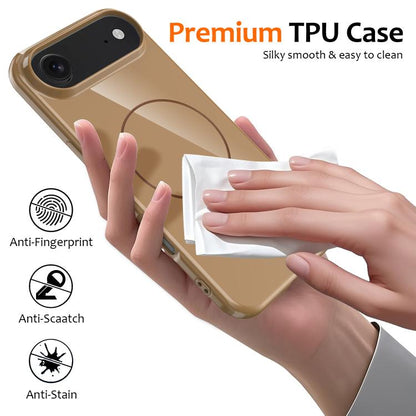 For iPhone Air Glossy TPU Shockproof MagSafe Phone Case with Lanyard(Gold) - iPhone Air Cases by buy2fix | Online Shopping UK | buy2fix