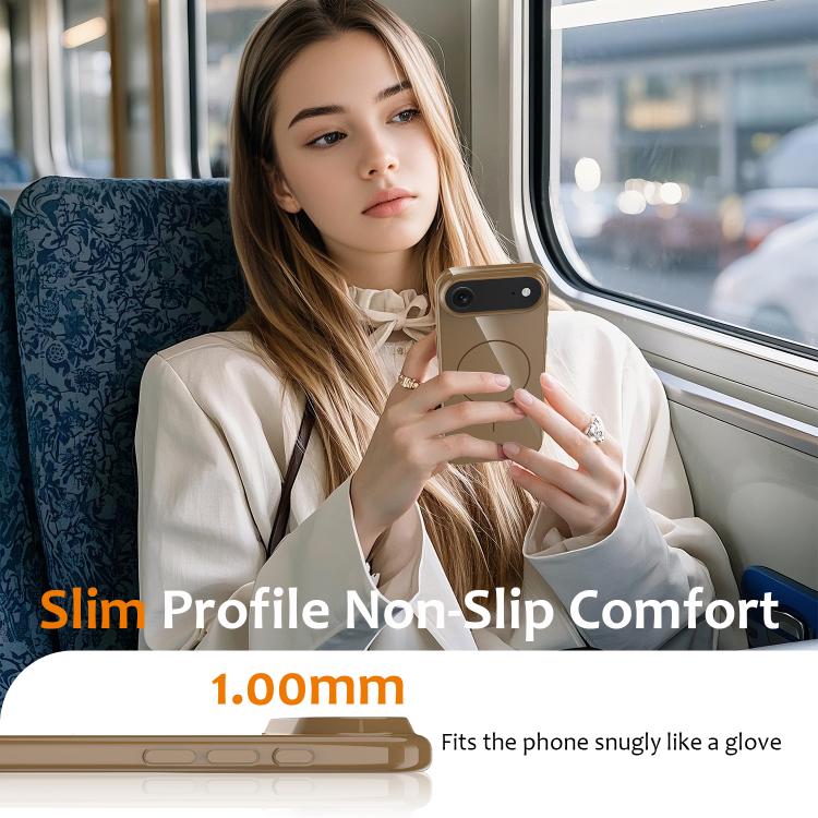 For iPhone Air Glossy TPU Shockproof MagSafe Phone Case with Lanyard(Gold) - iPhone Air Cases by buy2fix | Online Shopping UK | buy2fix