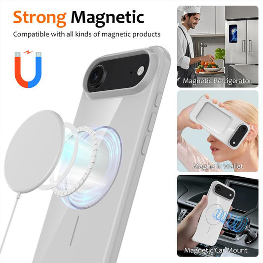 For iPhone Air Glossy TPU Shockproof MagSafe Phone Case with Lanyard(White) - iPhone Air Cases by buy2fix | Online Shopping UK | buy2fix