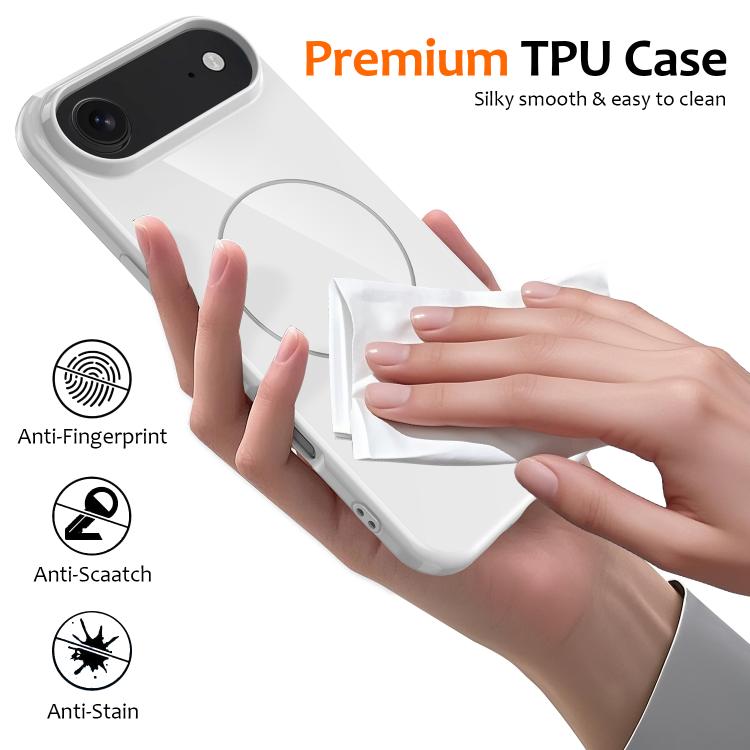 For iPhone Air Glossy TPU Shockproof MagSafe Phone Case with Lanyard(White) - iPhone Air Cases by buy2fix | Online Shopping UK | buy2fix