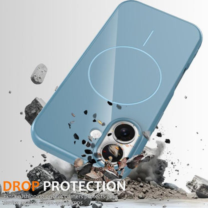 For iPhone 17 Glossy TPU Shockproof MagSafe Phone Case with Lanyard(Blue) - iPhone 17 Cases by buy2fix | Online Shopping UK | buy2fix