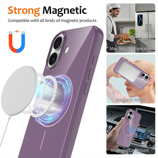 For iPhone 17 Glossy TPU Shockproof MagSafe Phone Case with Lanyard(Purple) - iPhone 17 Cases by buy2fix | Online Shopping UK | buy2fix