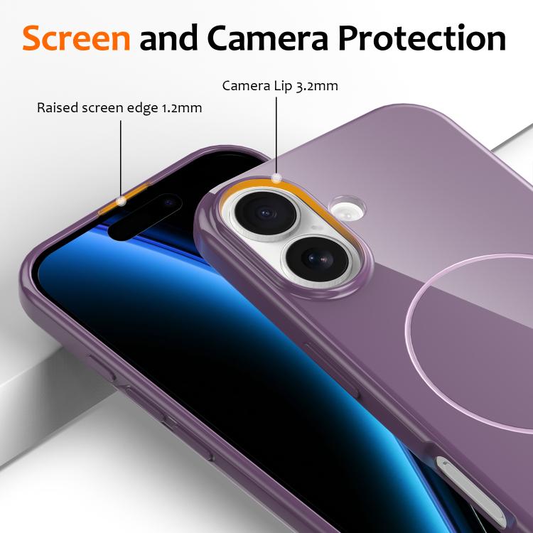 For iPhone 17 Glossy TPU Shockproof MagSafe Phone Case with Lanyard(Purple) - iPhone 17 Cases by buy2fix | Online Shopping UK | buy2fix