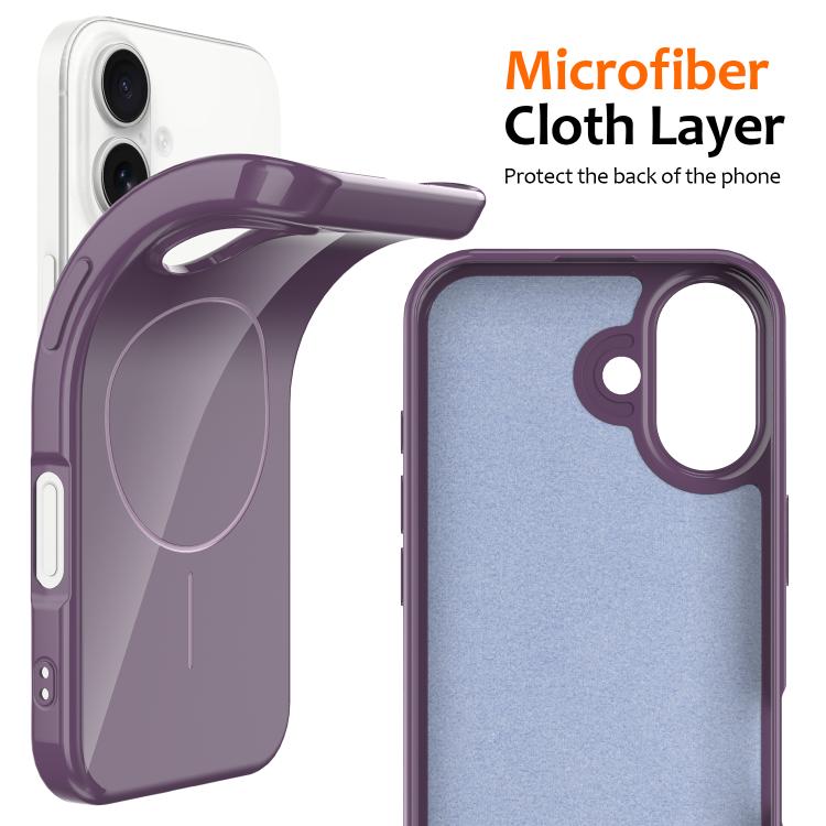 For iPhone 17 Glossy TPU Shockproof MagSafe Phone Case with Lanyard(Purple) - iPhone 17 Cases by buy2fix | Online Shopping UK | buy2fix