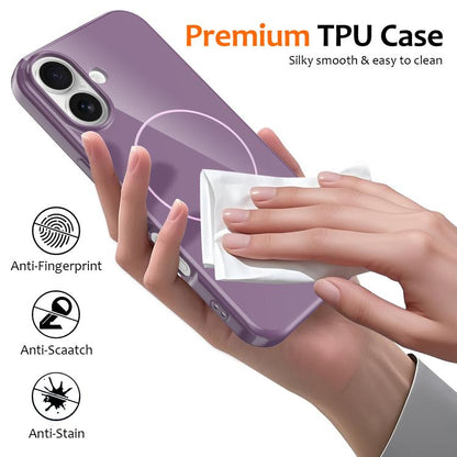 For iPhone 17 Glossy TPU Shockproof MagSafe Phone Case with Lanyard(Purple) - iPhone 17 Cases by buy2fix | Online Shopping UK | buy2fix