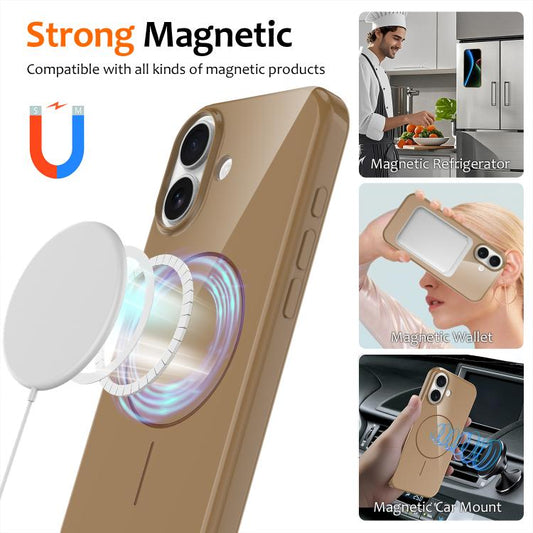 For iPhone 17 Glossy TPU Shockproof MagSafe Phone Case with Lanyard(Gold) - iPhone 17 Cases by buy2fix | Online Shopping UK | buy2fix