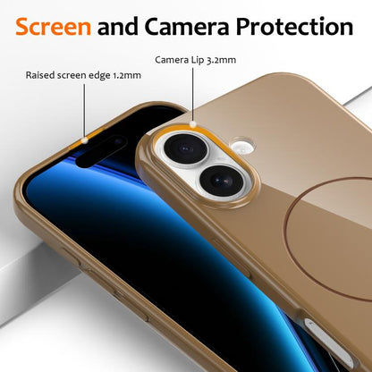 For iPhone 17 Glossy TPU Shockproof MagSafe Phone Case with Lanyard(Gold) - iPhone 17 Cases by buy2fix | Online Shopping UK | buy2fix