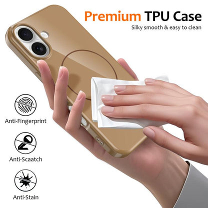 For iPhone 17 Glossy TPU Shockproof MagSafe Phone Case with Lanyard(Gold) - iPhone 17 Cases by buy2fix | Online Shopping UK | buy2fix