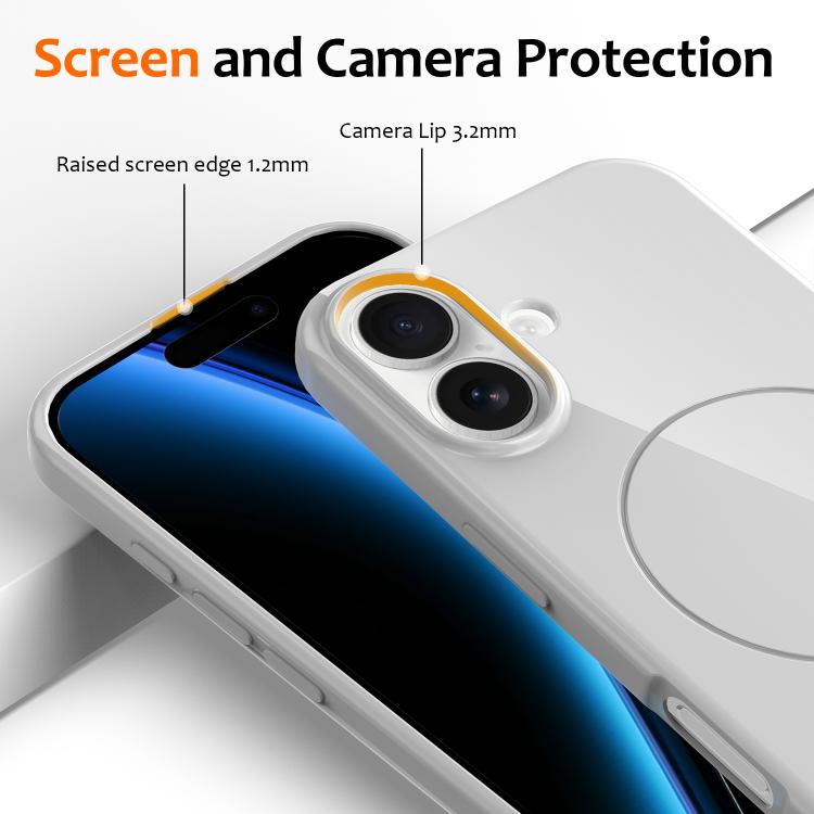 For iPhone 17 Glossy TPU Shockproof MagSafe Phone Case with Lanyard(White) - iPhone 17 Cases by buy2fix | Online Shopping UK | buy2fix