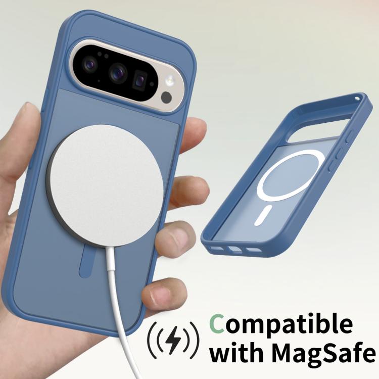 For Google Pixel 10 / 10 Pro Skin Feel TPU Hybrid PC MagSafe Phone Case(Blue) - Google Cases by buy2fix | Online Shopping UK | buy2fix